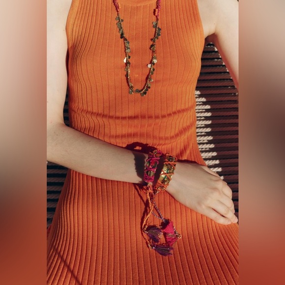 NWT. Zara Golden Combination Long Necklace. - Picture 4 of 9